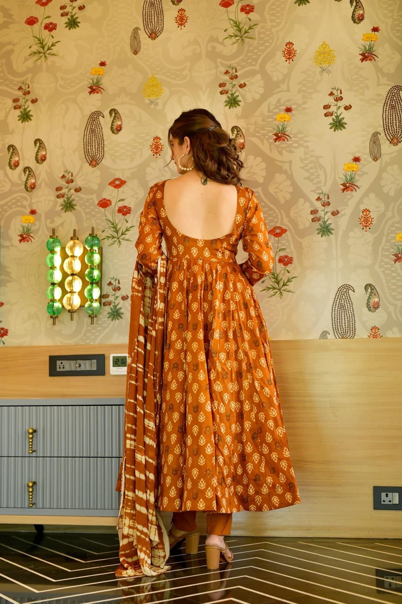 surajmukhi mustard suit set