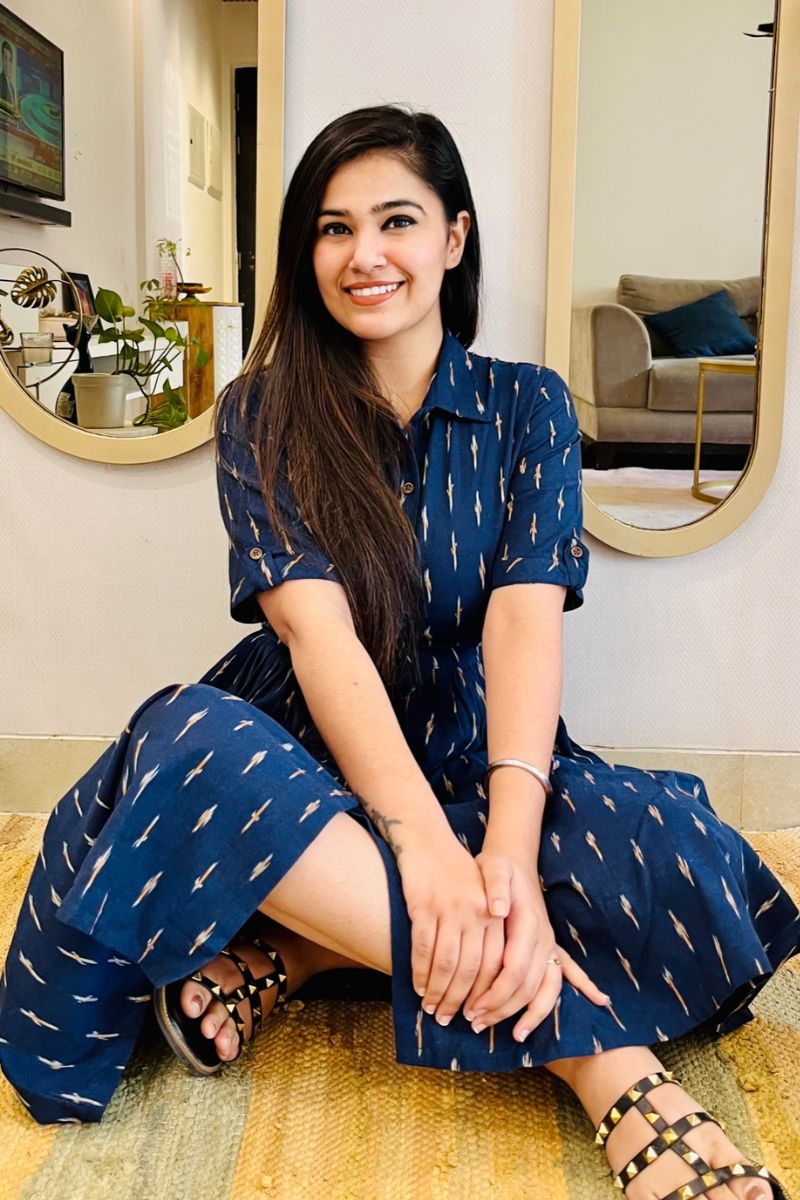 NAVY IKAT SHIRT DRESS