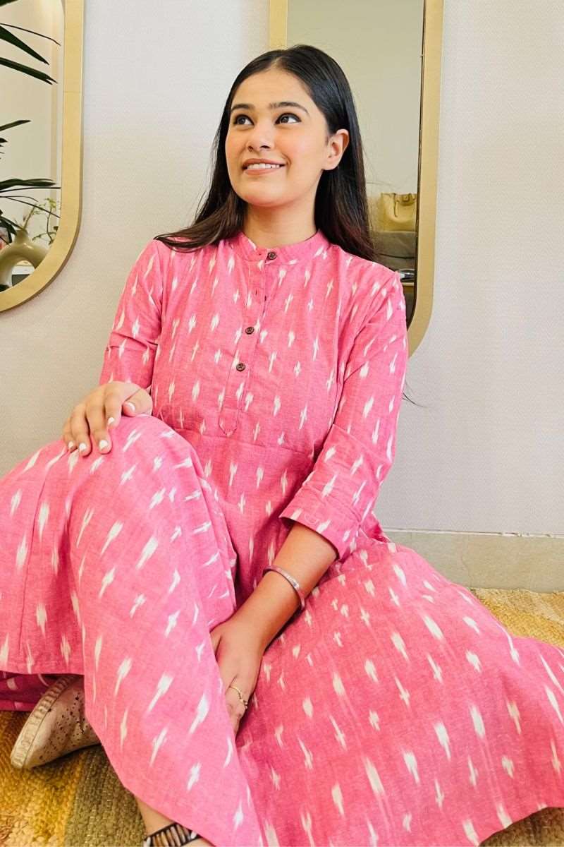 PINK IKAT BOHO DRESS