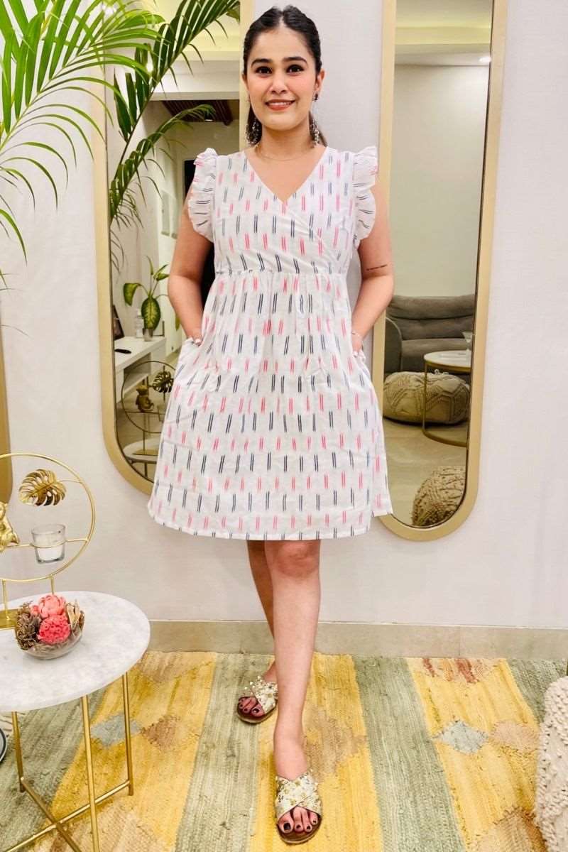 WHITE LEA FLARED DRESS